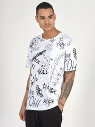 T-Shirt męski z nadrukiem biały OZONEE MR/21530