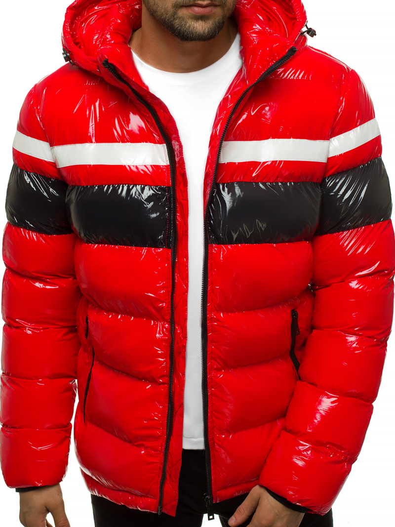 Kurtka zimowa męska pikowana czerwona OZONEE N/6463