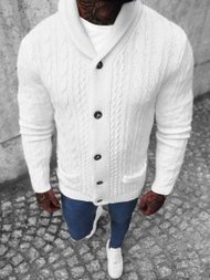 Sweter męski kardigan biały OZONEE NB/MM6017/1