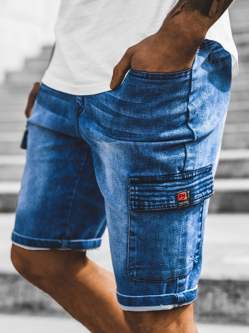 Spodenki męskie jeansowe niebieskie OZONEE RF/HY330/2