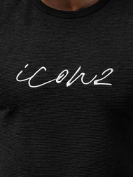 T-Shirt męski czarny OZONEE O/P1108