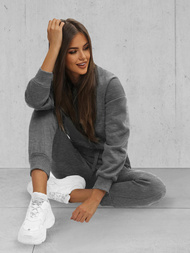 Komplet dresowy oversize dwuczęściowy damski grafitowy OZONEE JS/8C71/5Z