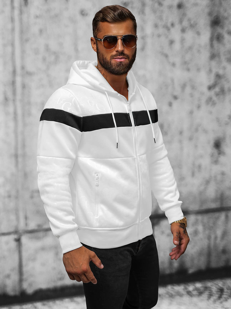 Толстовка чоловіча біла OZONEE JS/3B557