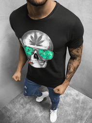 T-Shirt męski z nadrukiem czarny OZONEE O/1192