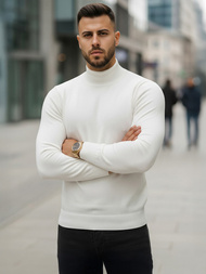 Sweter męski półgolf biały OZONEE V/V24503