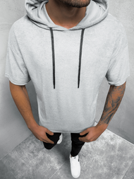 T-Shirt z kapturem męski szary OZONEE B/20402019