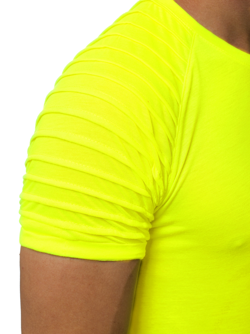 T-Shirt męski żółty-neon OZONEE O/1256XZ