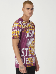 T-Shirt męski z nadrukiem bordowy OZONEE MR/21519