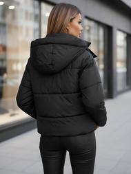 Kurtka zimowa damska pikowana czarna OZONEE JS/16M9188/392Z