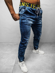 Spodnie jeansowe joggery męskie niebieskie OZONEE DR/TF113