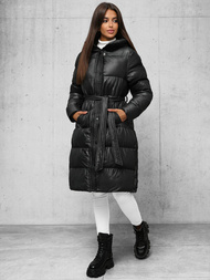 Płaszcz zimowy damski pikowany czarny OZONEE JS/5M3253/392