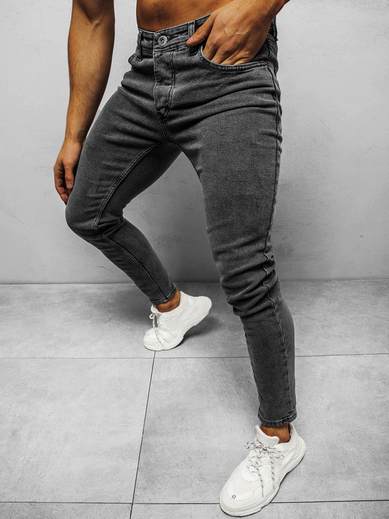 Spodnie jeansowe męskie grafitowe OZONEE E/1228SP