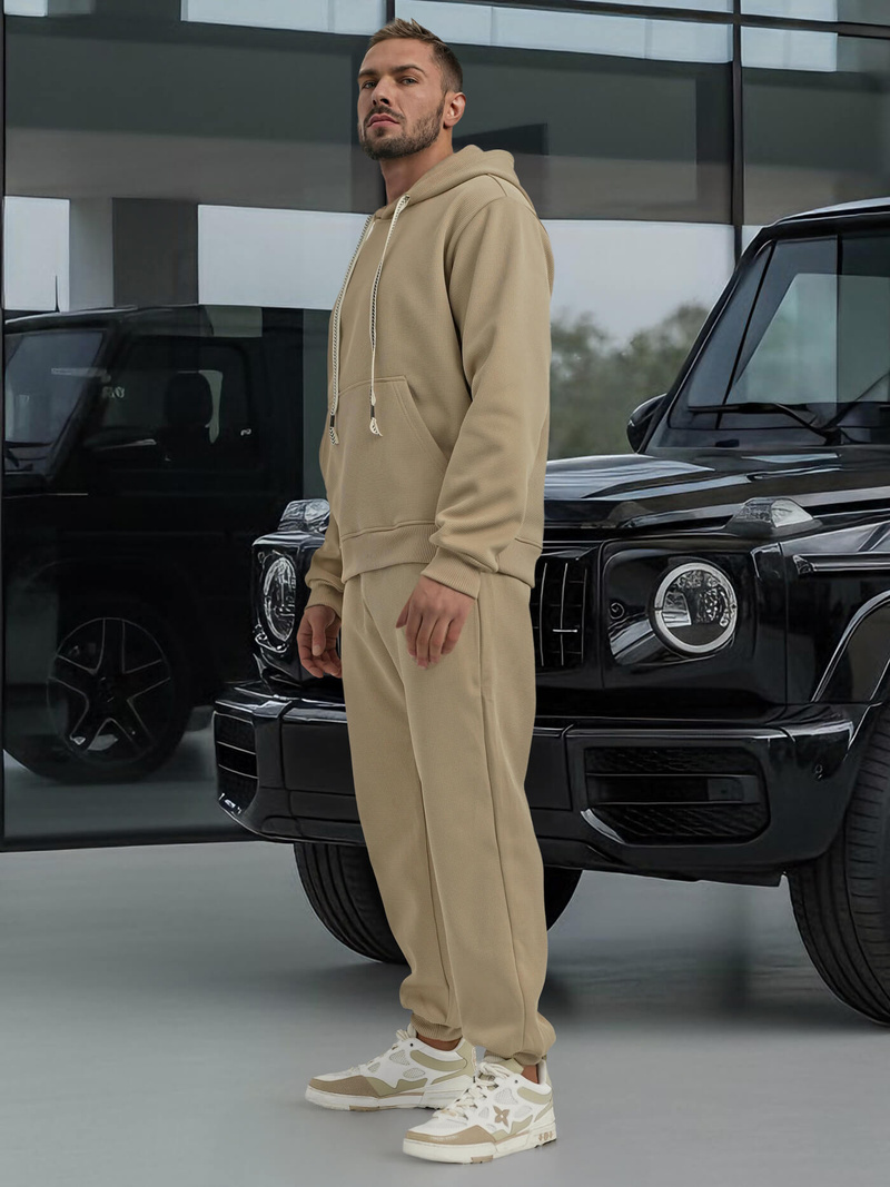 Komplet dresowy męski beżowy OZONEE O/3C582AB