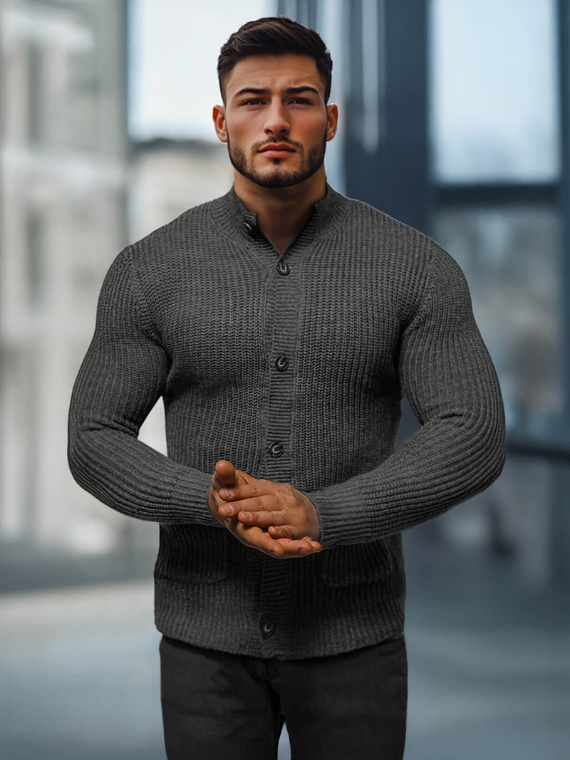 Светр чоловічій графіт OZONEE NB/MM6020/3Z