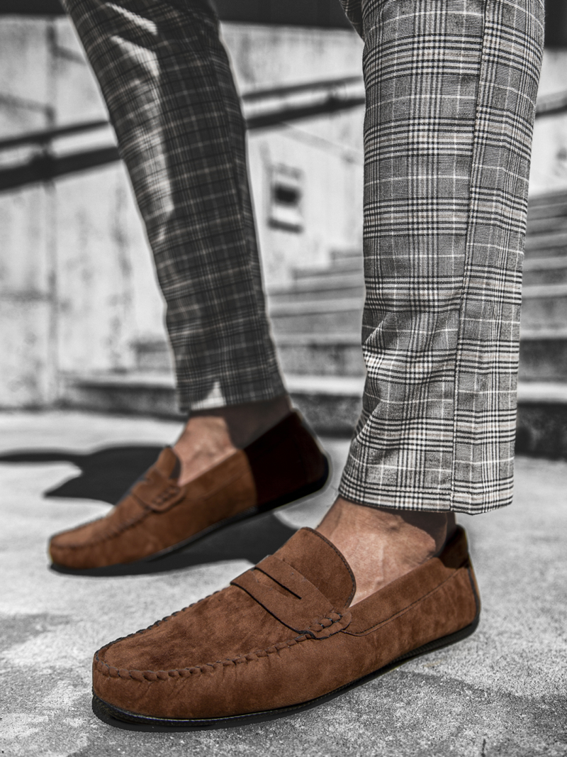 Buty męskie slip on brązowe t/125