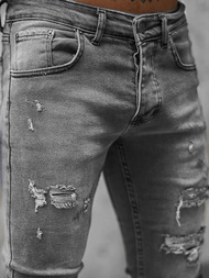 Spodnie jeansowe męskie grafitowe OZONEE O/0387