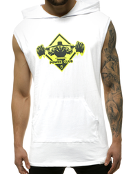 T-Shirt bez rękawów męski biały OZONEE MACH/M1213