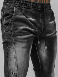 Spodnie jeansowe joggery męskie czarne OZONEE NB/MP0115N