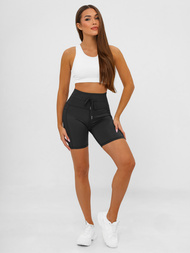 Legginsy krótkie damskie kolarki czarne OZONEE JS/XY24026S