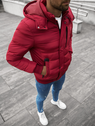 Kurtka zimowa męska pikowana bordowa OZONEE JB/JP1185Z