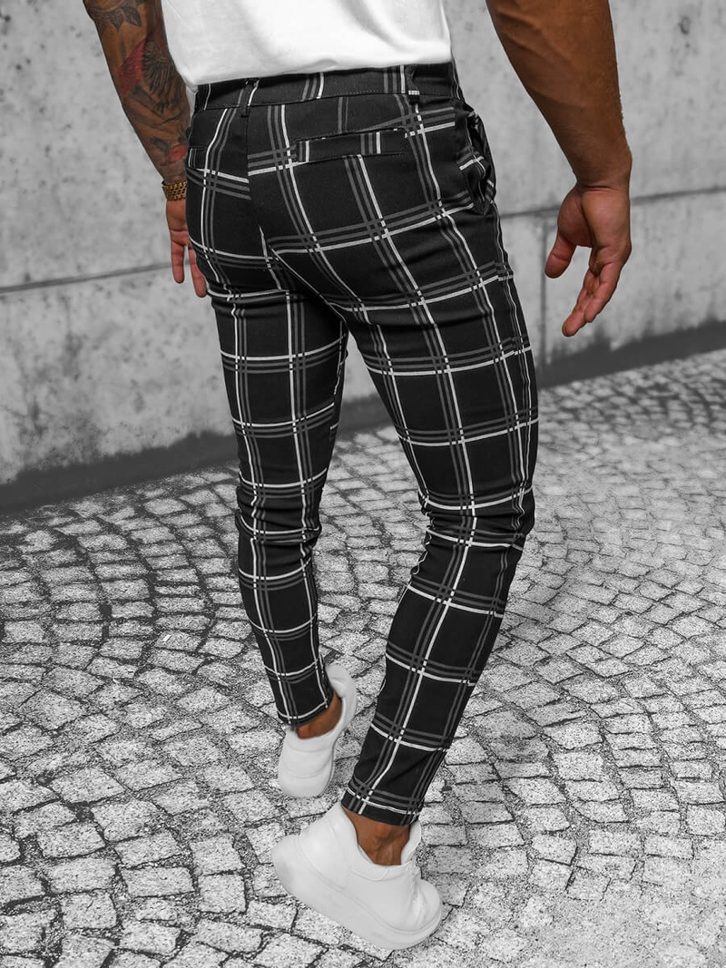 Spodnie męskie chino materiałowe czarne OZONEE O/P4028