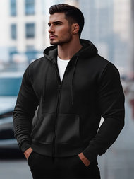 Bluza męska z kapturem rozpinana czarna OZONEE JS/2008Z