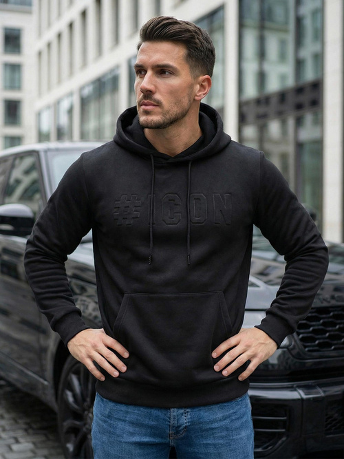 Bluza z kapturem męska czarna OZONEE JS/27B6502/3Z