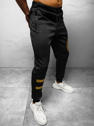 Spodnie dresowe męskie czarno-złote OZONEE O/HM715