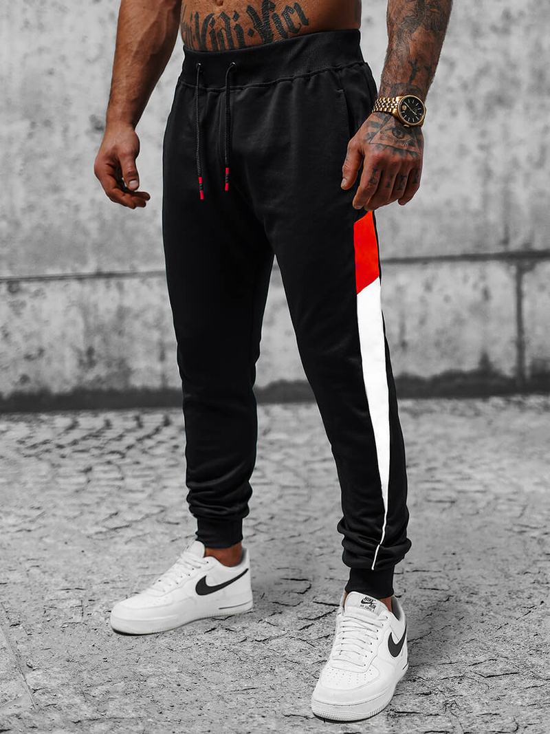 Spodnie dresowe męskie czarne OZONEE JS/8K176