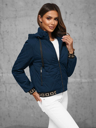 Kurtka damska pikowana granatowa OZONEE JS/16M9085/215