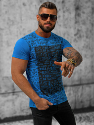 T-shirt męski niebieski OZONEE O/T122/17Z