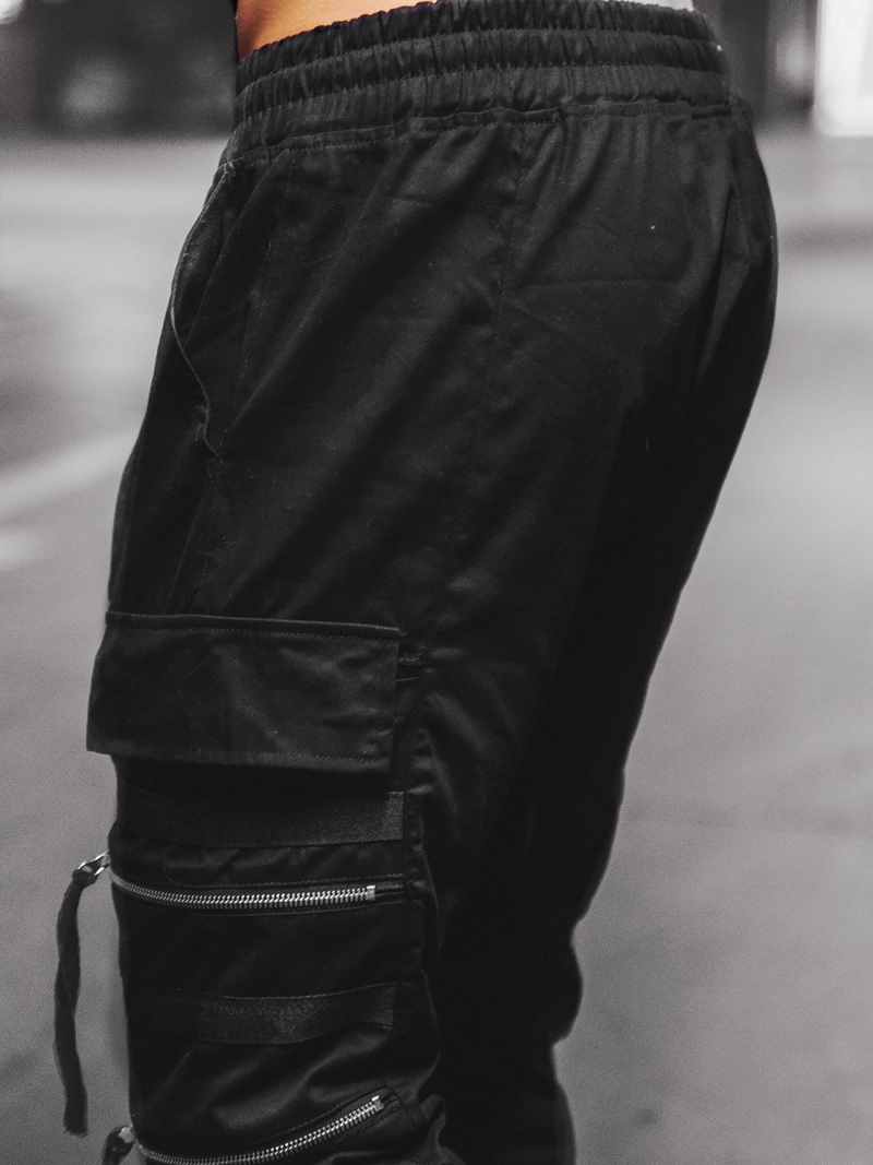 Spodnie męskie chino joggery czarne OZONEE G/11146