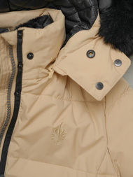 Kurtka zimowa damska długa pikowana beżowa OZONEE O/W377