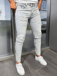 Spodnie jeansowe męskie slim fit szare OZONEE DO/2822/2