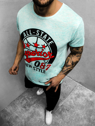 T-Shirt męski miętowy OZONEE JS/KS2043Z