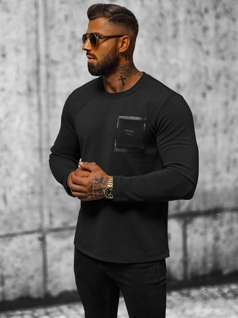 Bluza męska czarna OZONEE O/TB2200