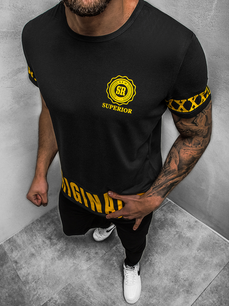 Футболка чоловіча Чорна OZONEE JS/SS11095Z