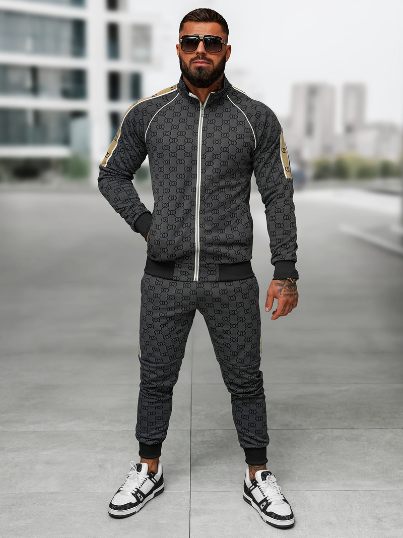 Komplet dresowy męski czarny OZONEE O/FF5110AB