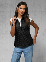 Kamizelka damska pikowana czarna OZONEE JS/16M9063/392