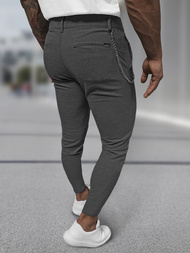 Spodnie męskie chino materiałowe grafitowe OZONEE DJ/3300