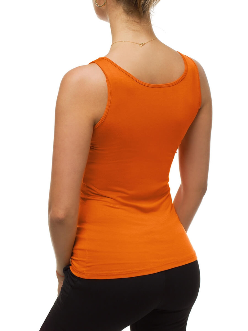 T-Shirt bez rękawów damski pomarańczowy OZONEE BT/71592A