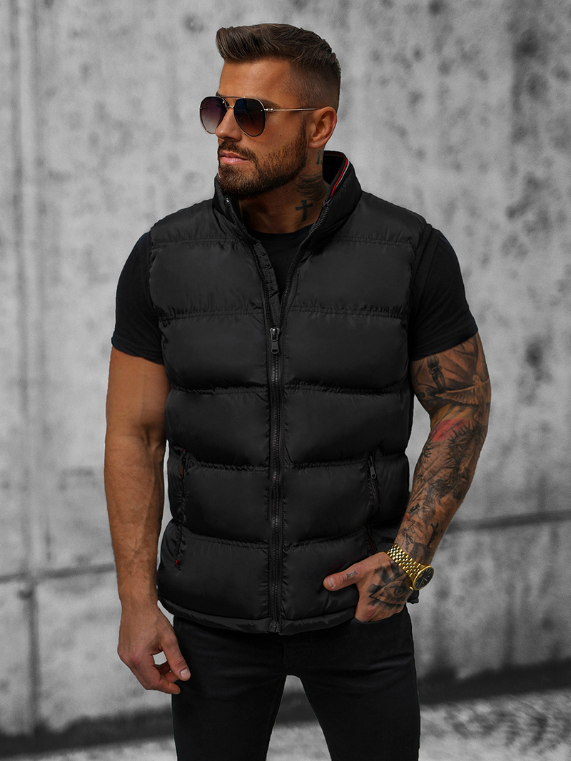 Kamizelka męska pikowana czarna OZONEE N/7131Z