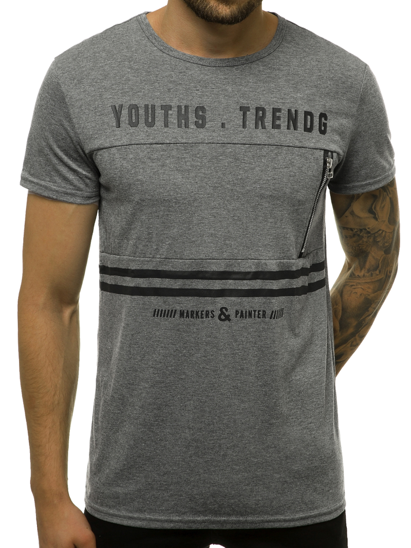 T-Shirt męski grafitowy OZONEE JS/SS10973