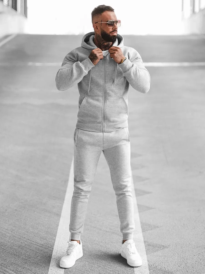 Komplet dresowy męski szary OZONEE JS/68C10386/2Z