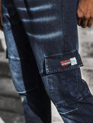 Spodnie męskie jogger niebiesko-czerwone OZONEE JS/KK1096