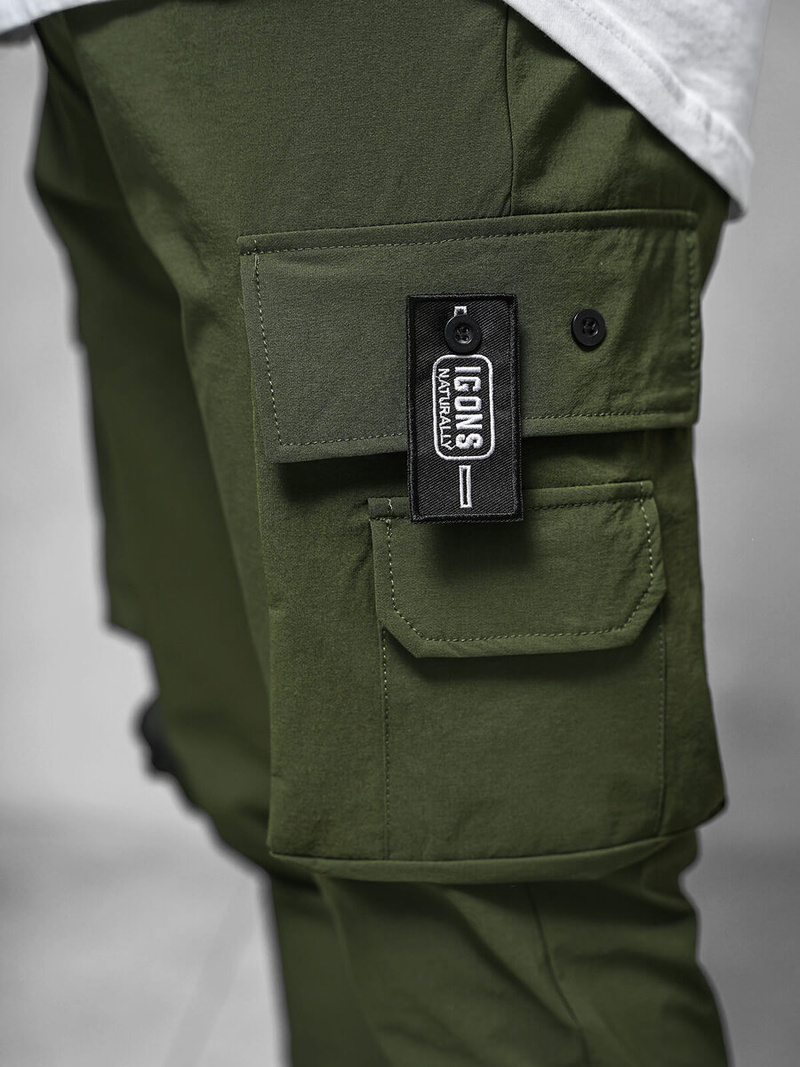 Spodnie męskie chino joggery khaki OZONEE O/PS5520