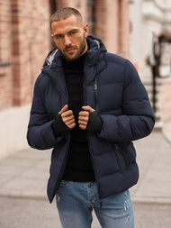 Kurtka zimowa męska pikowana granatowa OZONEE JS/5M756/215Z