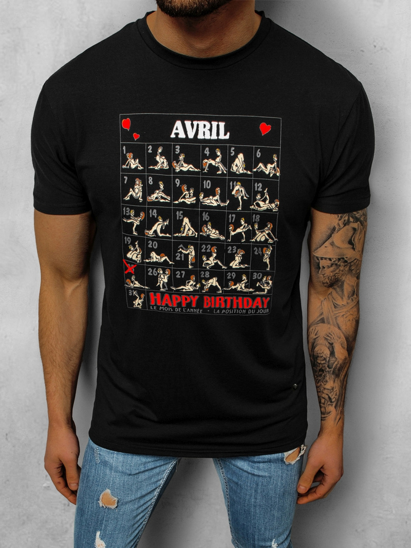 T-Shirt męski czarny OZONEE NB/3005