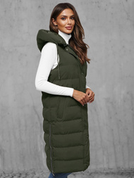 Стьобаний жіночий жилет Темно-Зелена OZONEE JS/5M3157/136