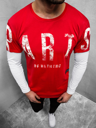 Футболка з довгим рукавом чоловіча Червона OZONEE O/1292Z